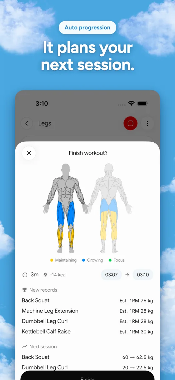 Strength progression over time